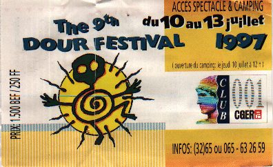 Ticket du Festival de Dour 1997